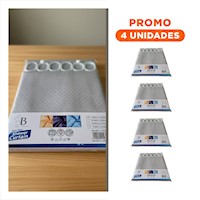 Pack4 Cubierta con Medidas 180x180cm para Ducha Plomo Patron Triangulos Y+Regalo Sticker